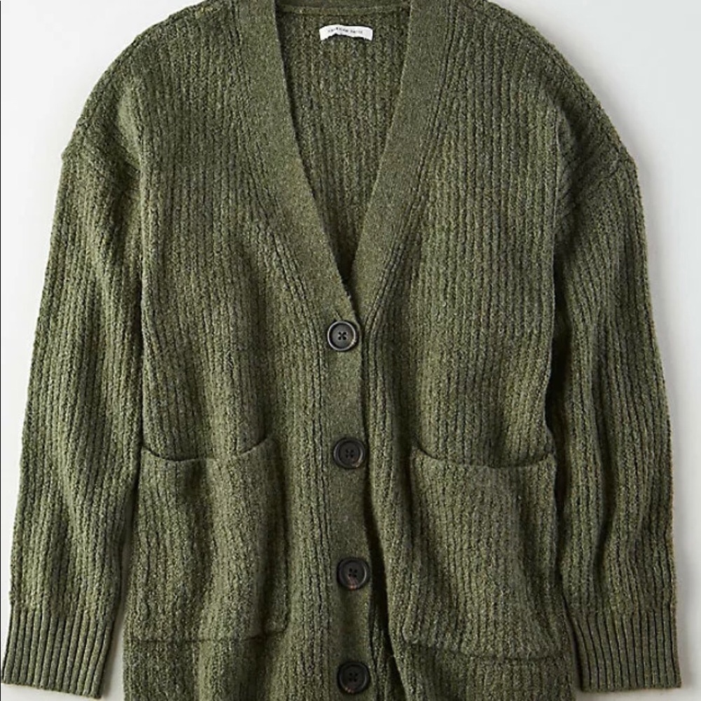 Olive green oversized cardigan